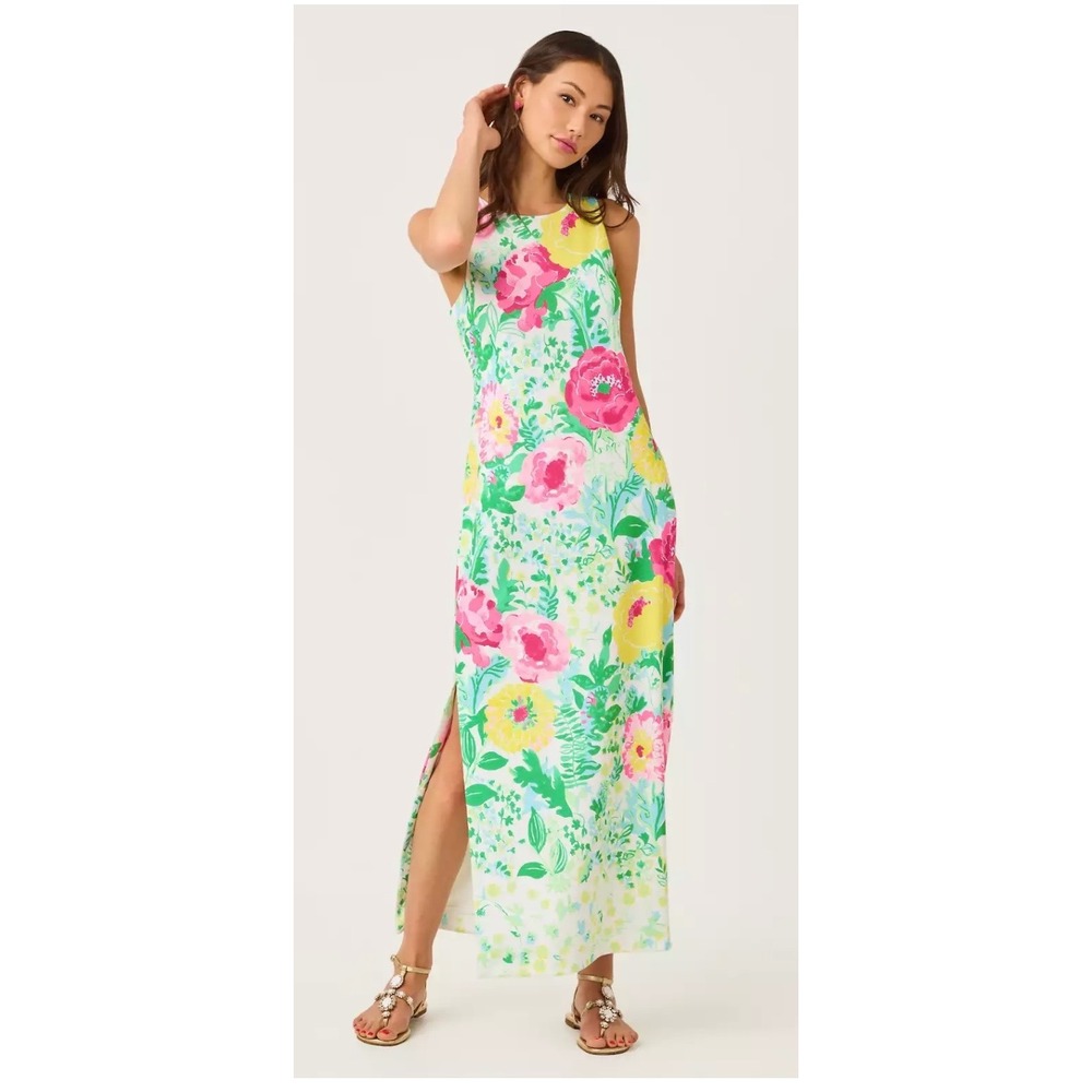 NWT Lilly Pulitzer Melodie Maxi Dress Multi Poppy Party Women Size Medium